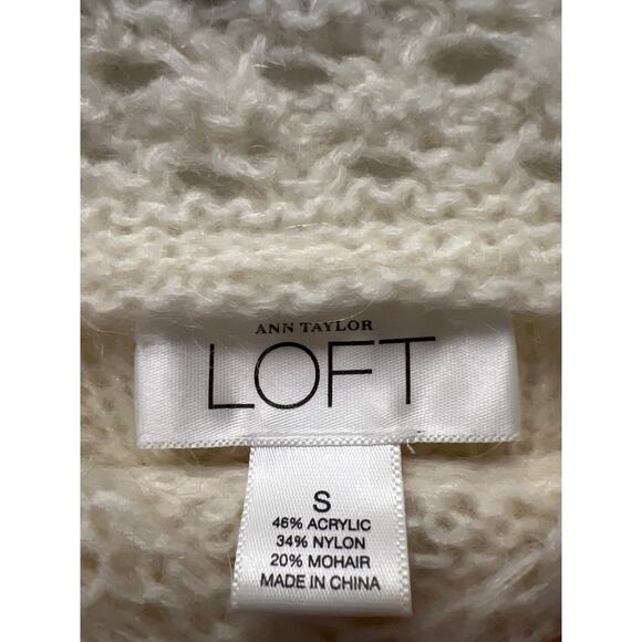 Ann Taylor Loft Women’s Soft Cozy Chunky Knit Pullover Sweater Size S Beige - Picture 2 of 3